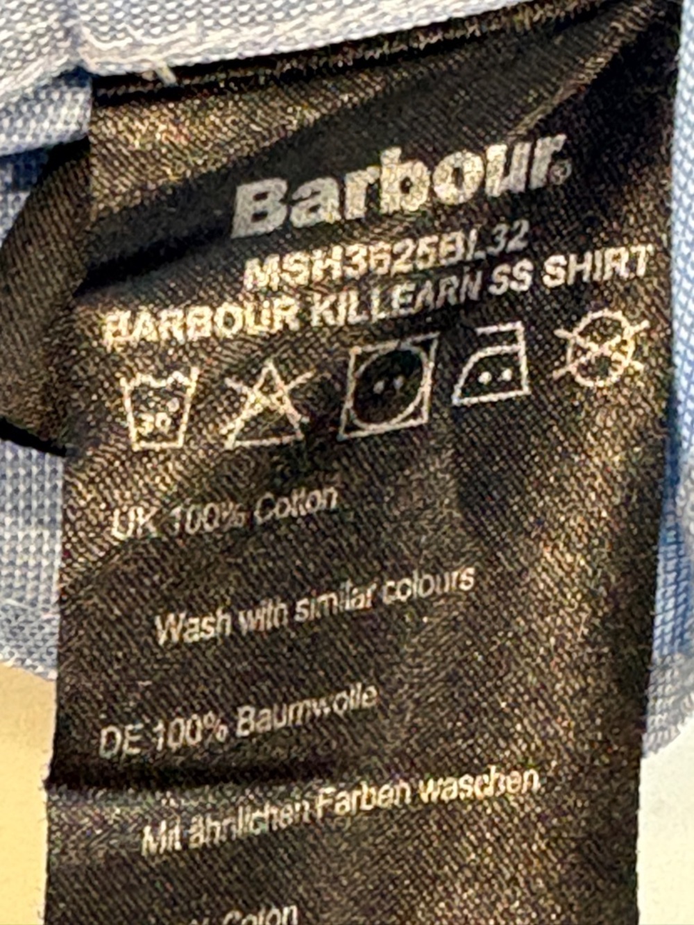 Men’s Barbour dress tartan, tailored fit, short sleeve button down, Size XL - Picture 6 of 9